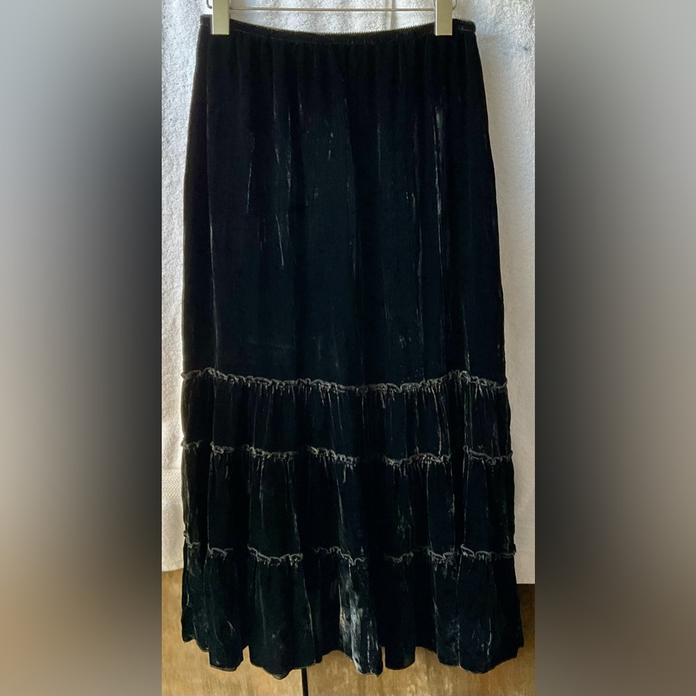 Chico's Black Tiered Maxi Skirt Night Out